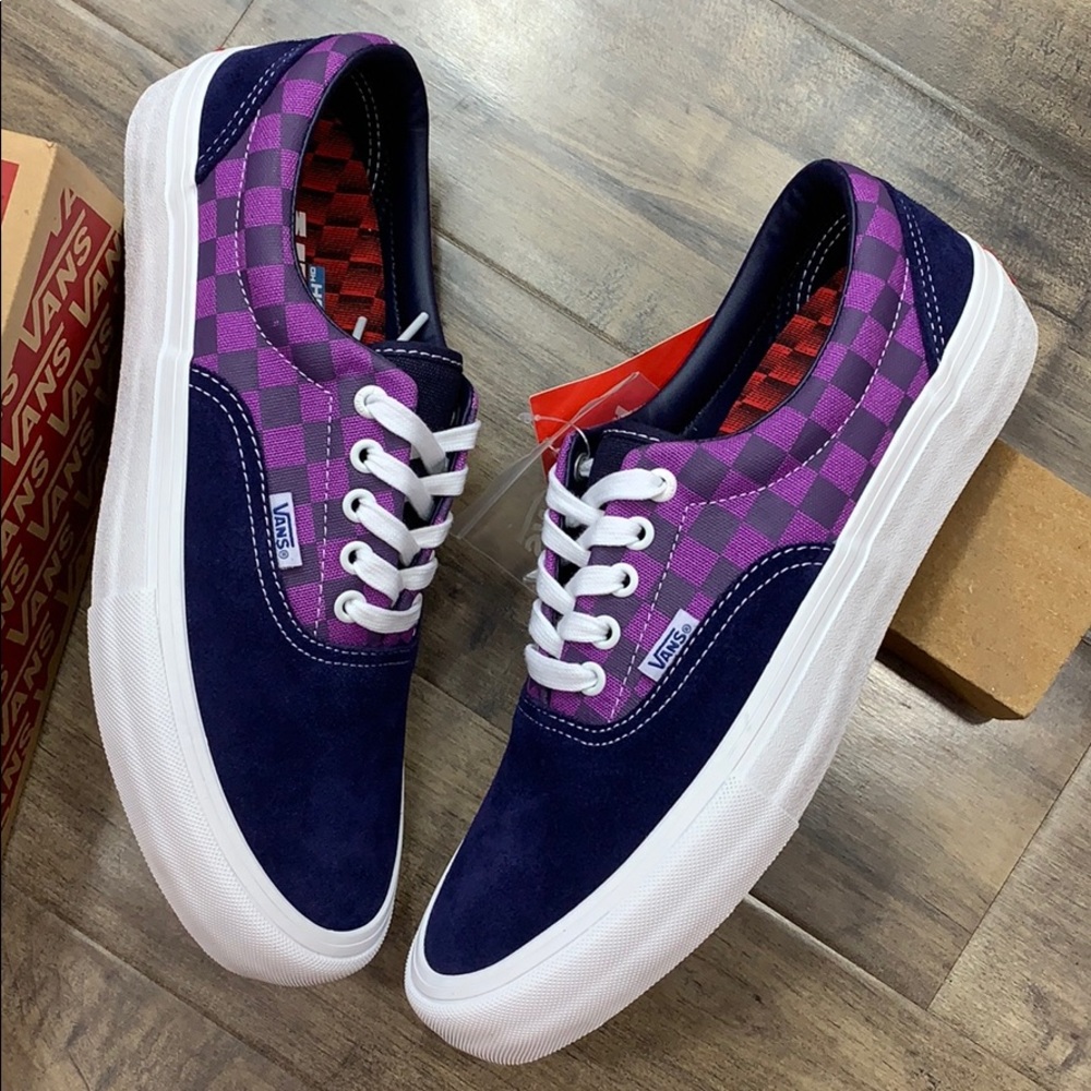 VANS ERA PRO BAKER KADER/Purple Checkerboard Men’s - Picture 12 of 16